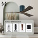 Atlas Irene-3H 60 inch Matte Black with Walnut Tone Blades Flush Mount Paddle Fan